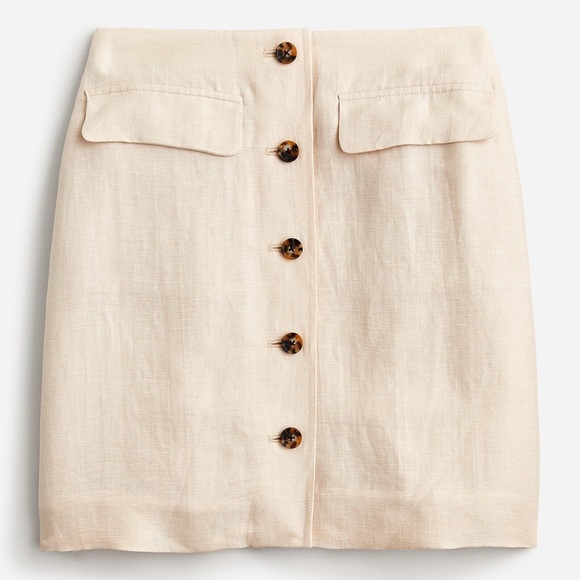 J. Crew Dresses & Skirts - Jcrew Button Front Linen Cupro Blend skirt